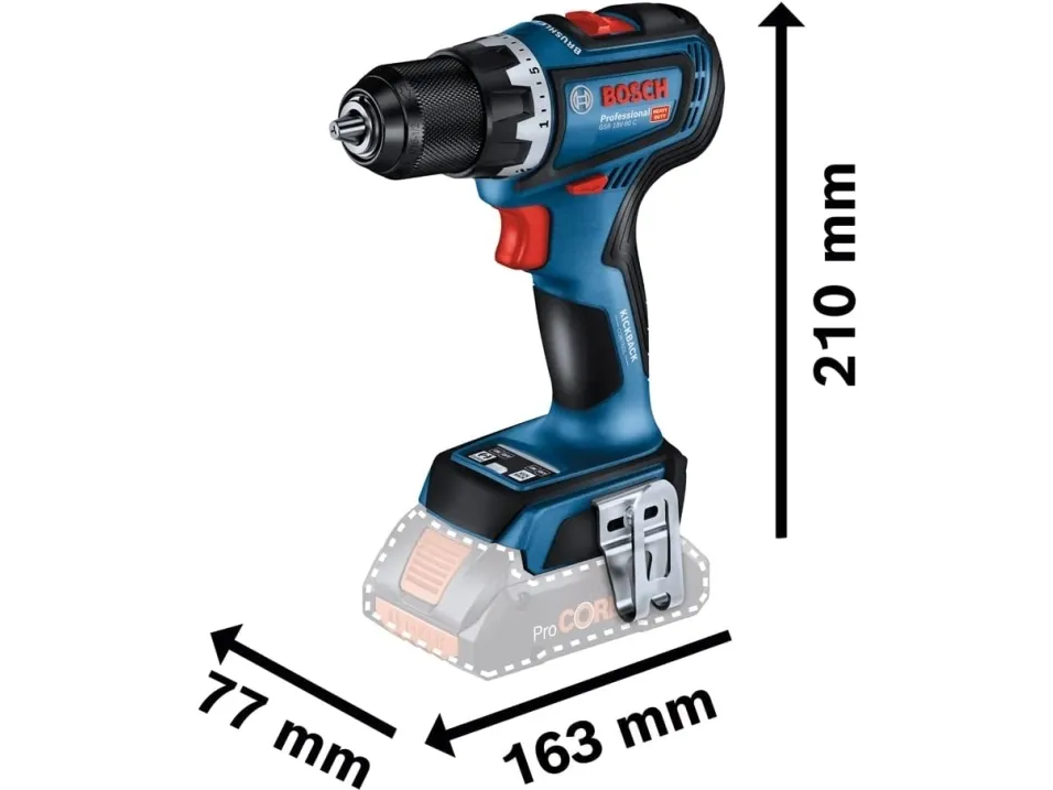 Bosch BORE-/SKRUEMASKINE GSR 18V-90 C SOLO - SOLO