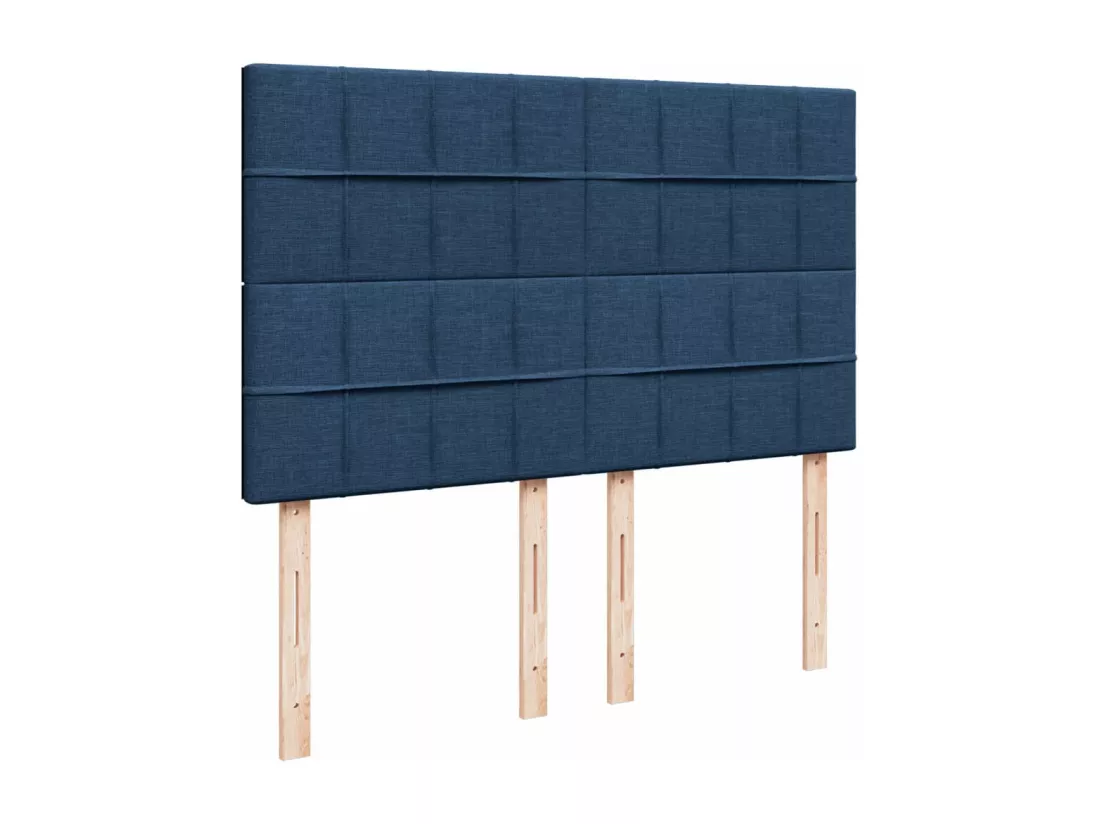 Sommier tapissier avec matelas Bleu 160x200 cm Tissu