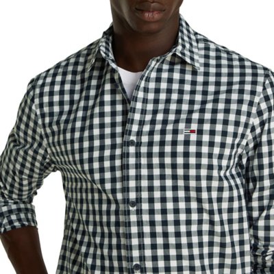 Chemise à manches longues homme Tjm Poplin check TOMMY HILFIGER