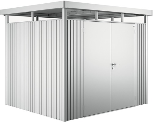 Biohort HighLine H3 tuinhuis met dubbele deuren, 275 x 235 cm, zilver metallic