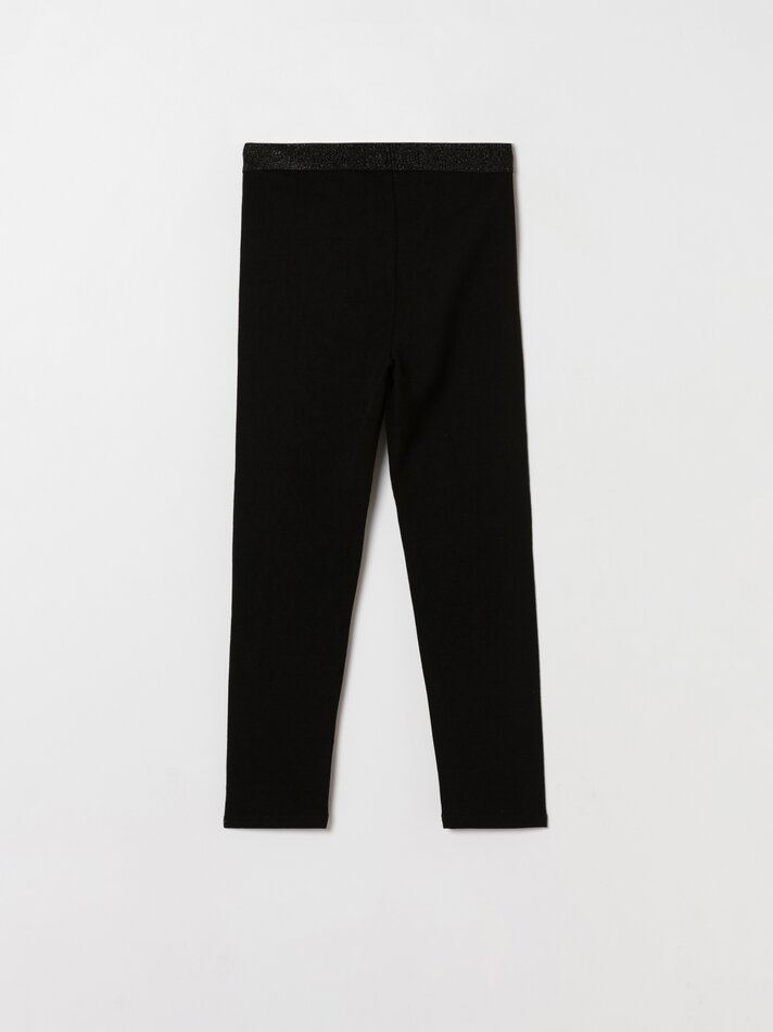 Calça legging básica de fleece - Preta