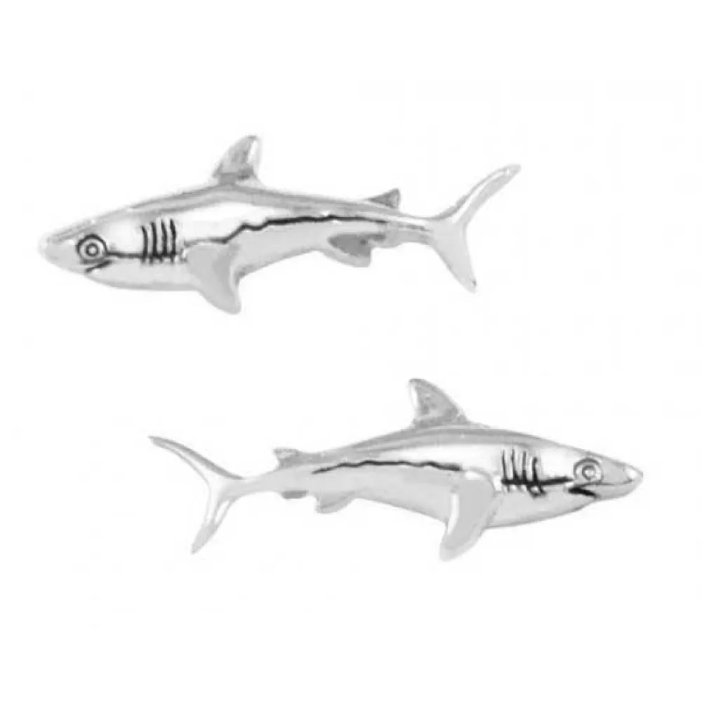 Dive silver Small Shark Ohrringe