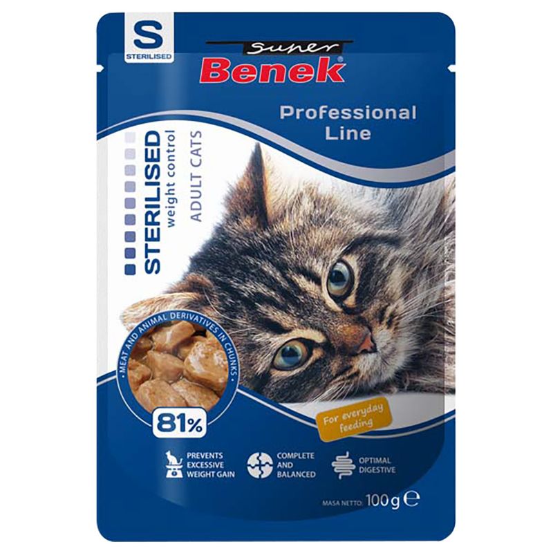 Lot Super Benek Professional Line Sterilised Adult 48 x 100 g