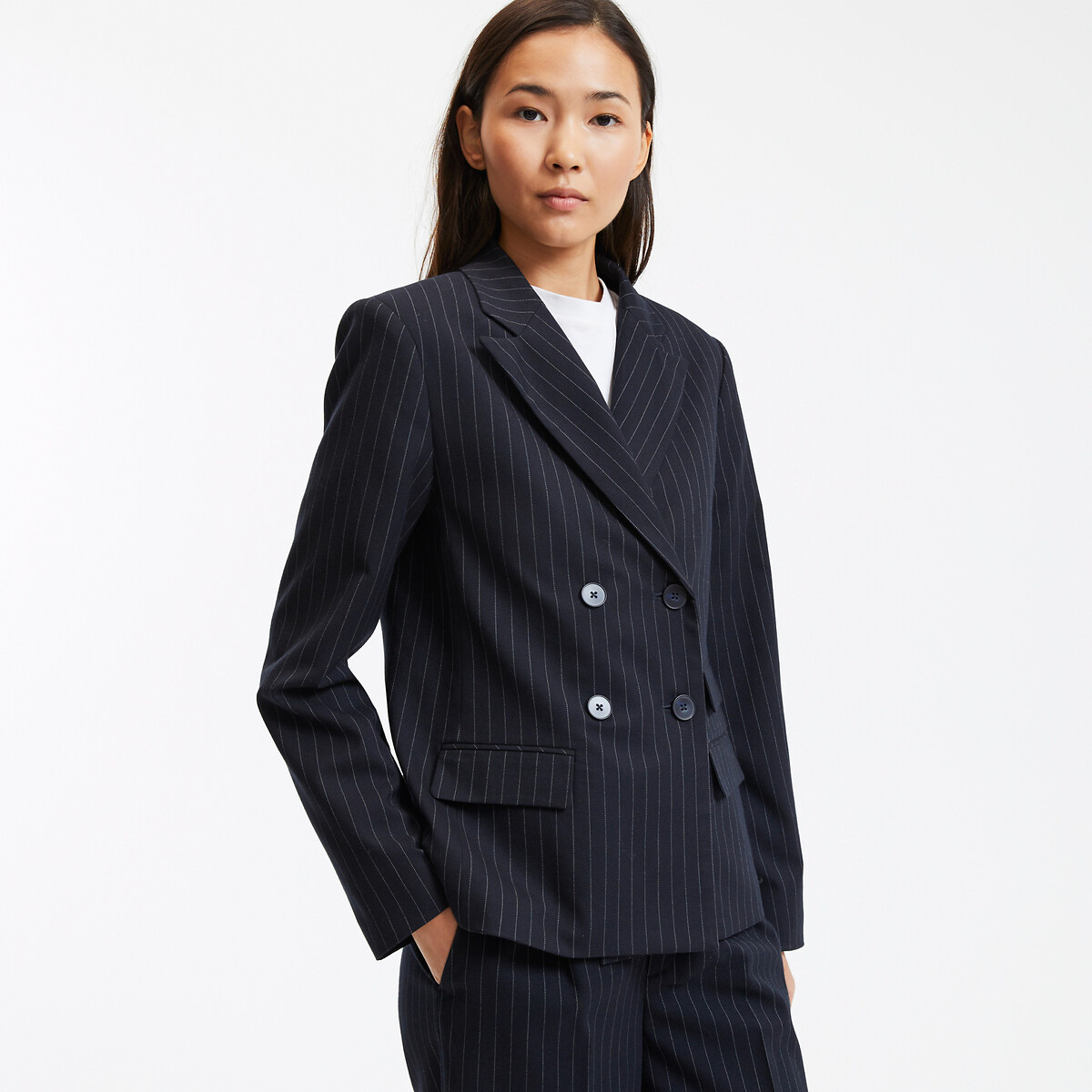 COLEÇÃO LA REDOUTE<br>Blazer acinturado com listras de tênis