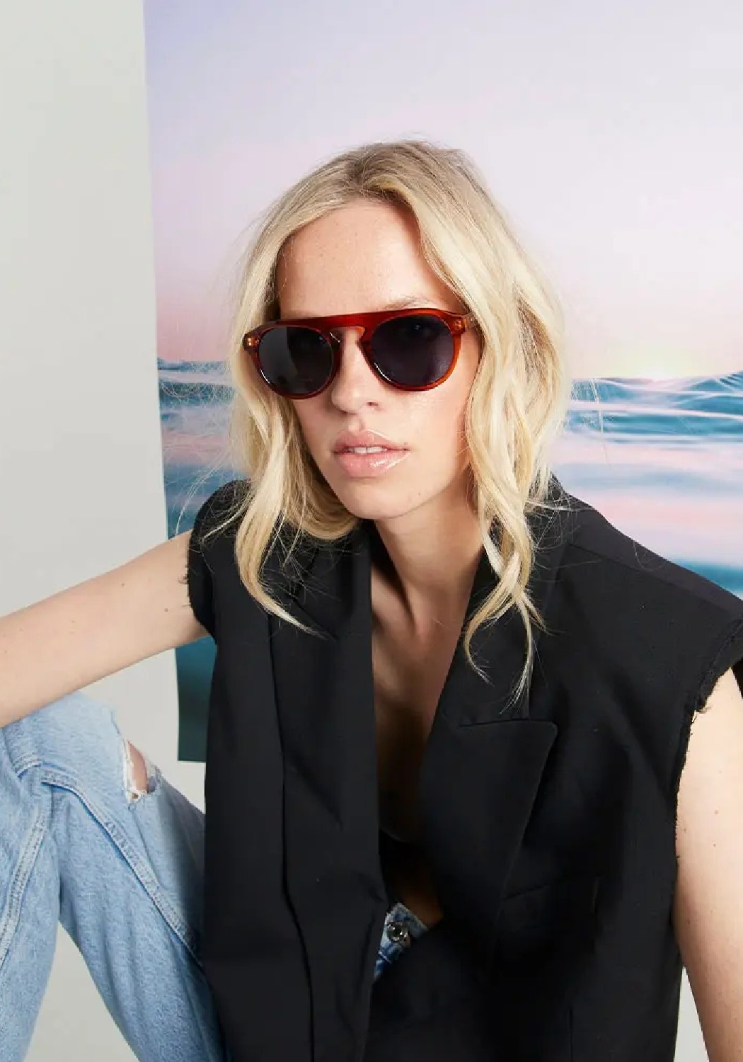 Parafina Sonnenbrille Corriente Amber/Blue Solid