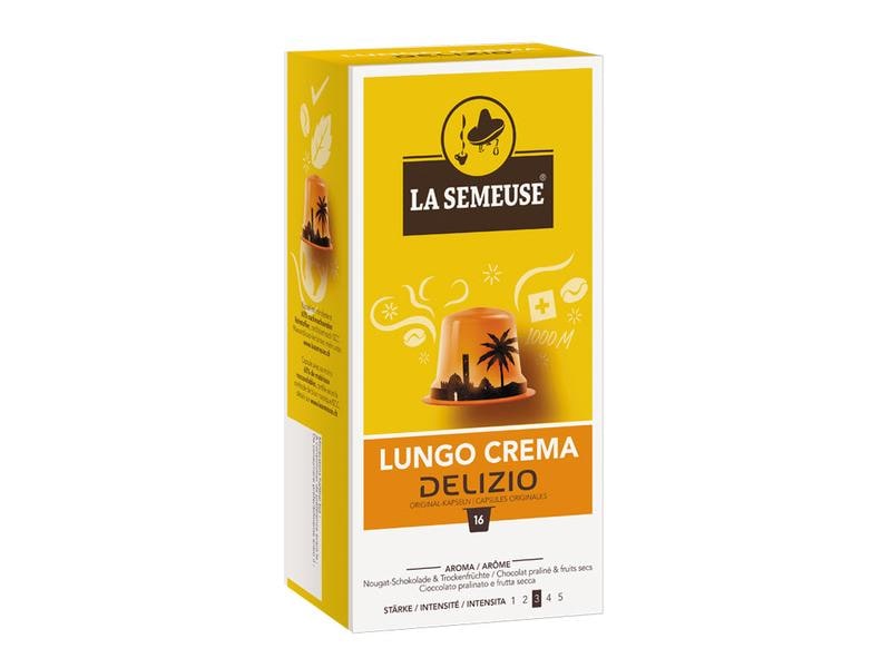 La Semeuse Kaffeekapseln Delizio Lungo Crema 16 Stück Kapselkaffee für das Delizio System