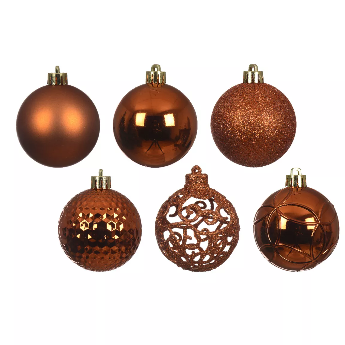Lot de 37 boules de Noël (D60 mm) Alpine Mix Citrouille