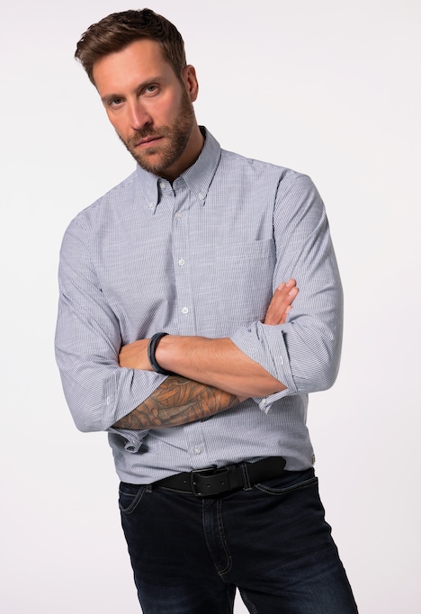 Oxfordhemd, Langarm, Streifen, Buttondown-Kragen, Modern Fit, bis 8 XL