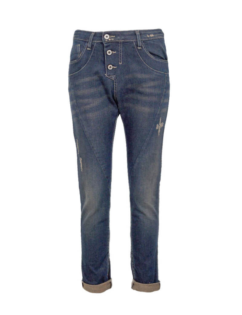 PLEASE JEAN FEMME P78 BOUTONS APPARENTS BLEU DENIM