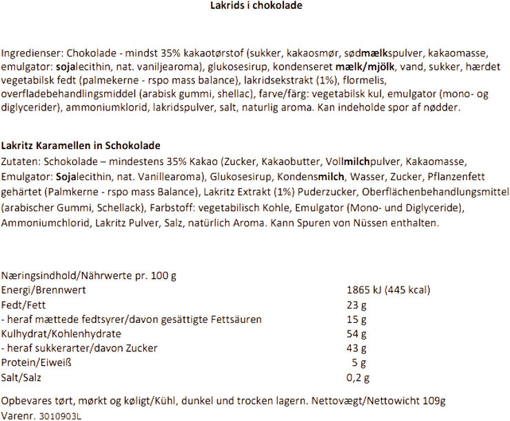 Karamel Kompagniet Karamelkugler: Lakrids i chokolade elegance No_color