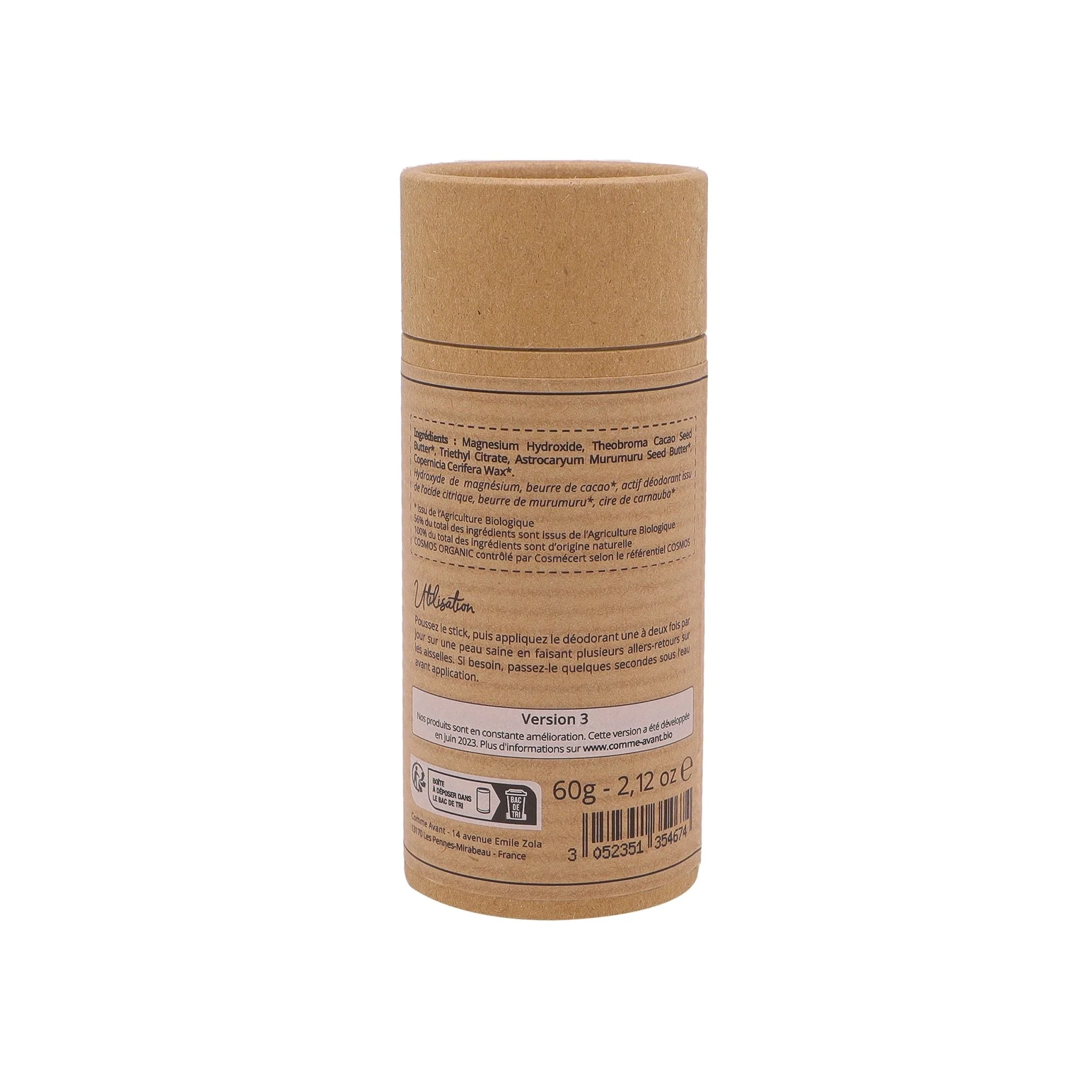 Déodorant solide au beurre de cacao - Version 3 - 1 déodorant - 60g