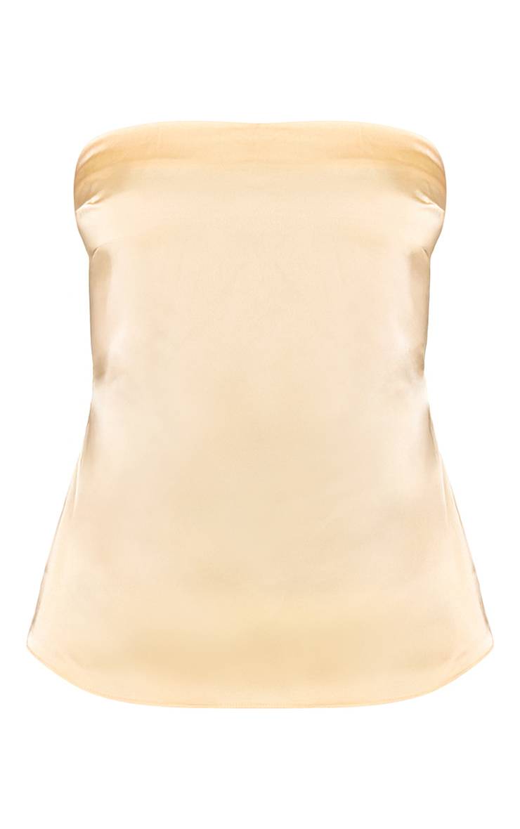 Butter Yellow Bandeau En Satin Avec Détail De Laçage Au Dos
