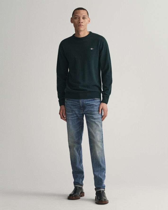Gant SUPERFINE LAMBSWOOL C-NECK Tartan green