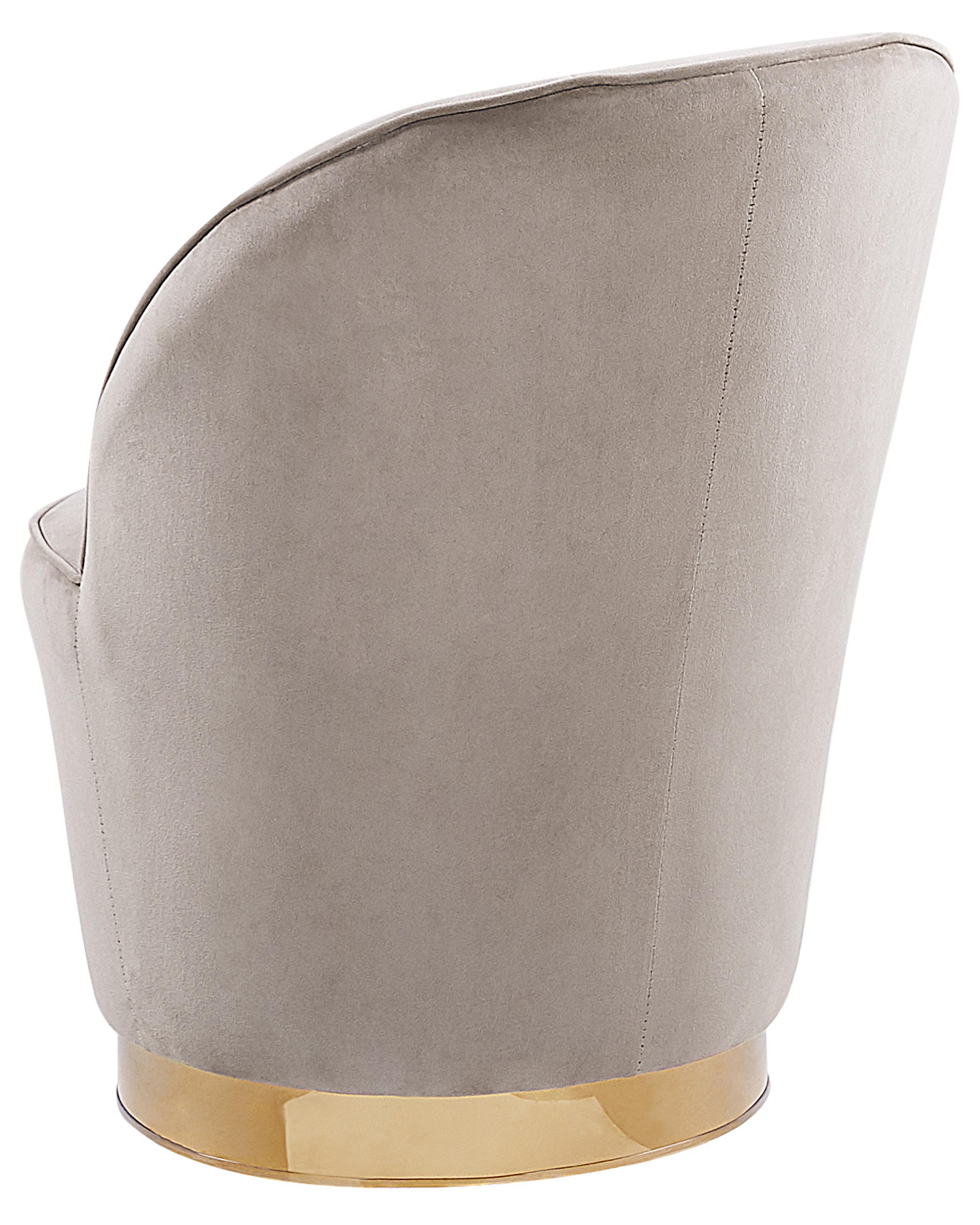 Fauteuil ALBY Fluweel Lichtbeige