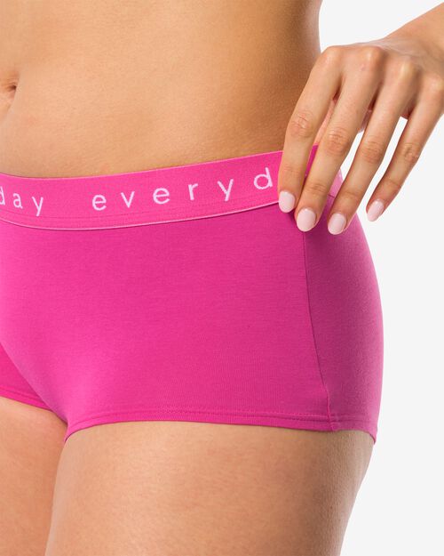 boxer femme taille haute en coton rose vif