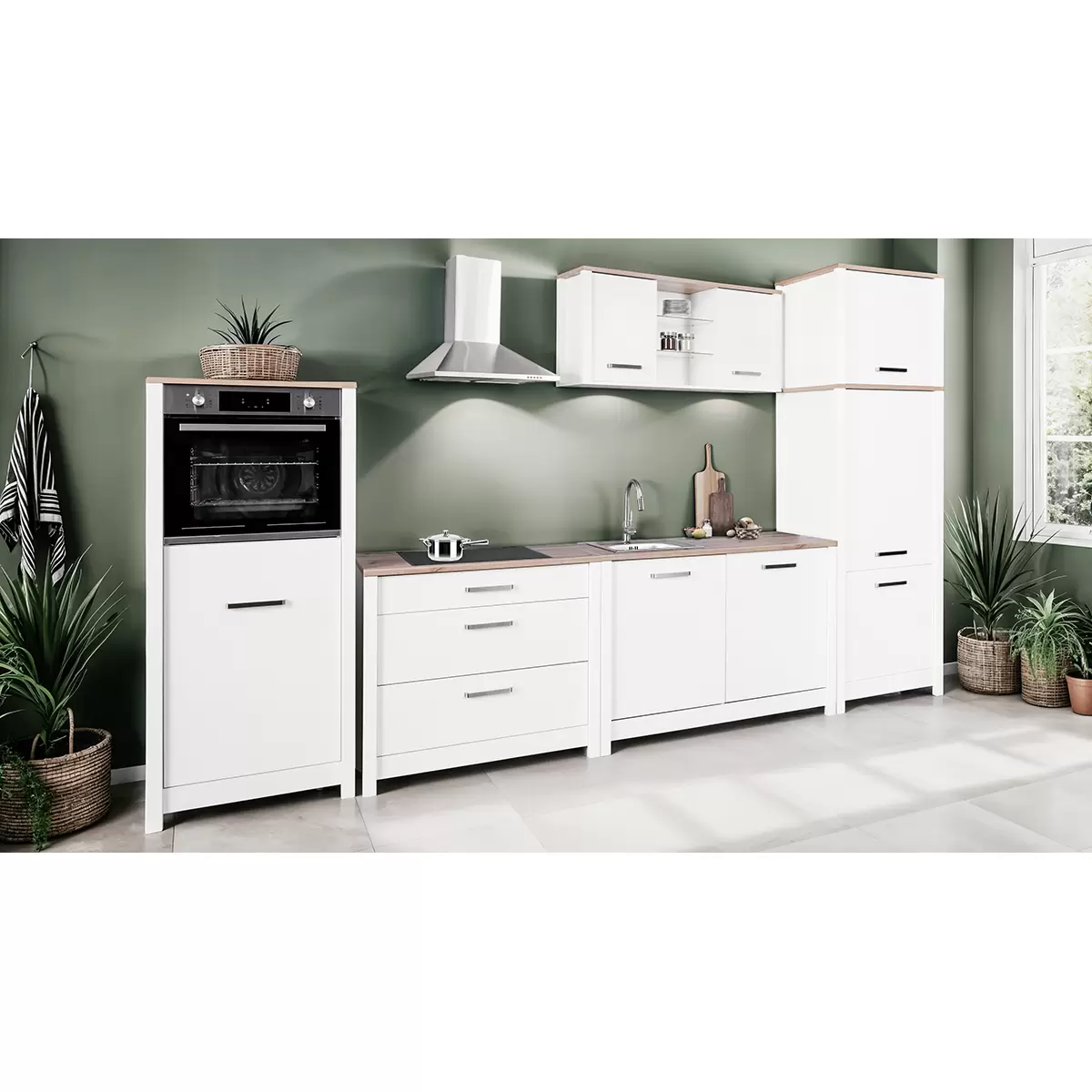 Geräte-Hochschrank Sicilia Artisan Eiche,weiss