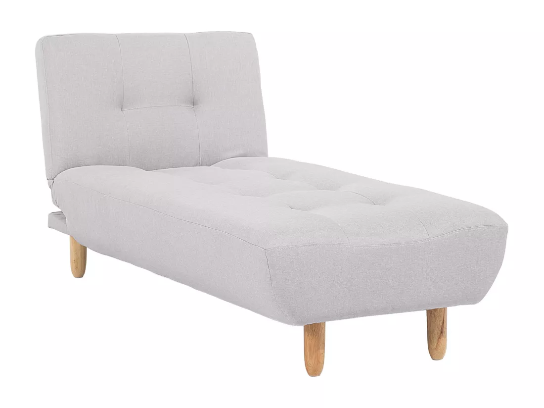 Chaise longue en tissu gris clair ALSTEN