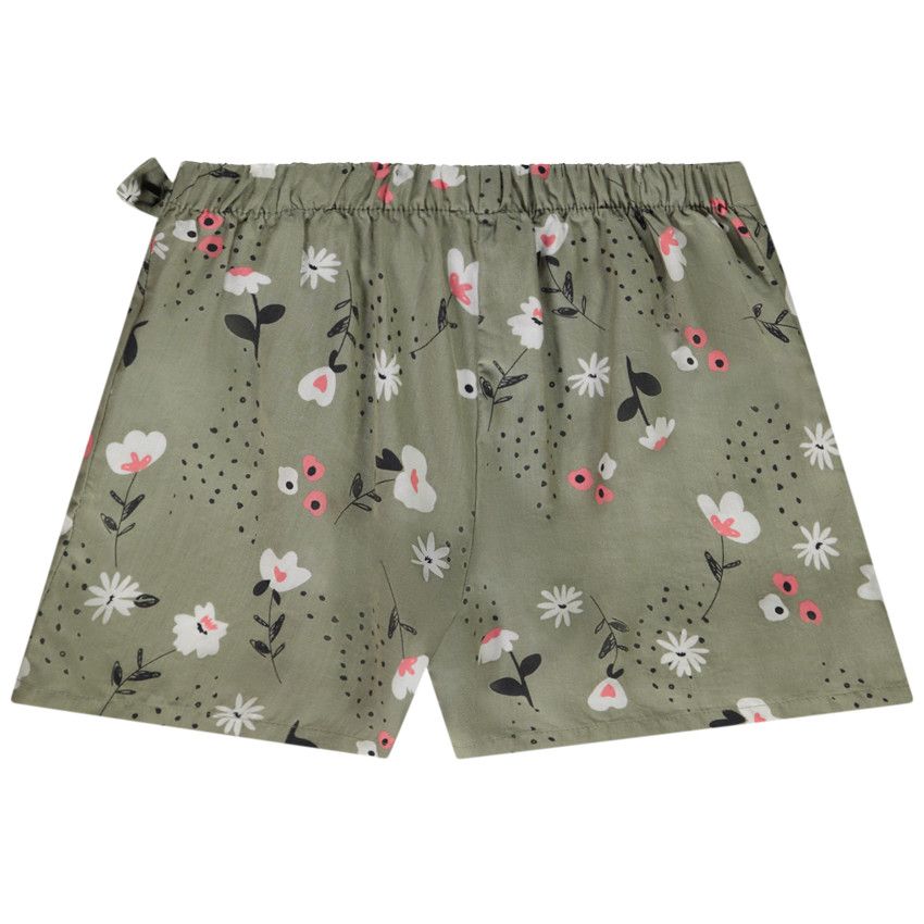 Jupe short en lyocell effet nouée avec imprimé floral pour fille - Vert
