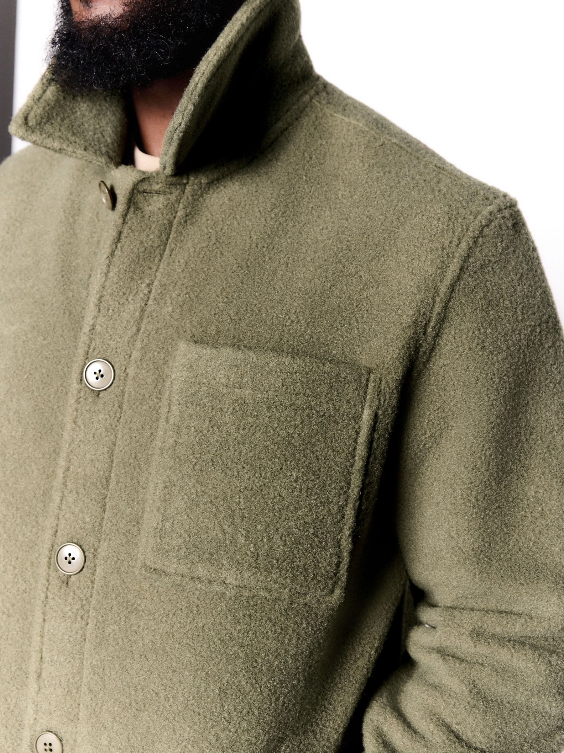 Kakigroen - Wol-look fleece overshirt