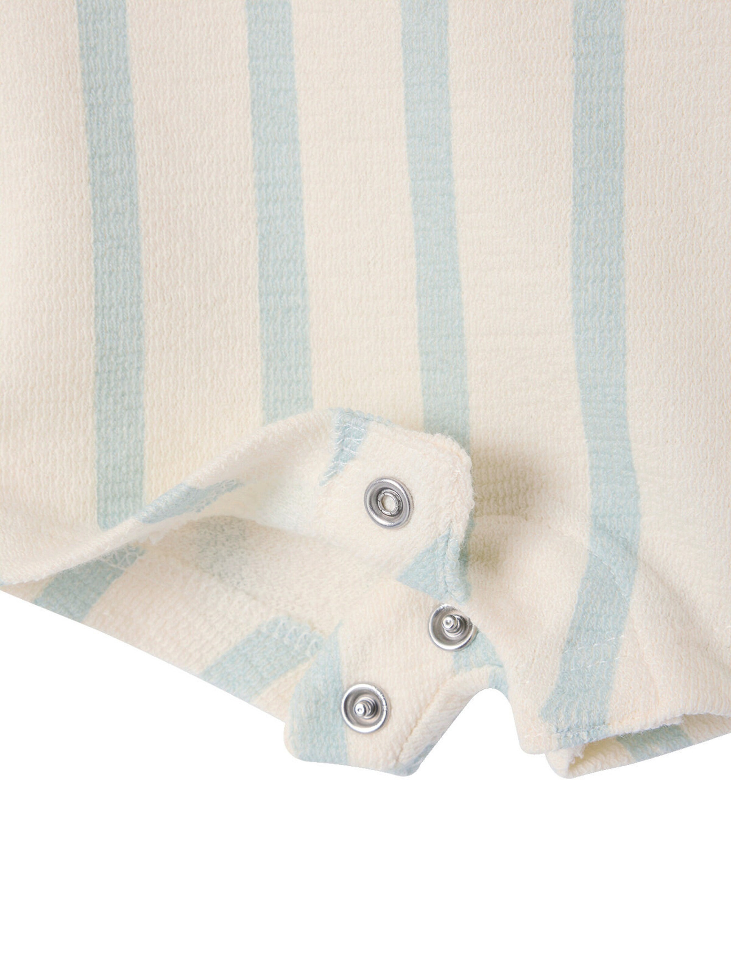 Vertbaudet Bio-Kollektion: Baby Latzshorts aus weicher Sweatware blau gestreift