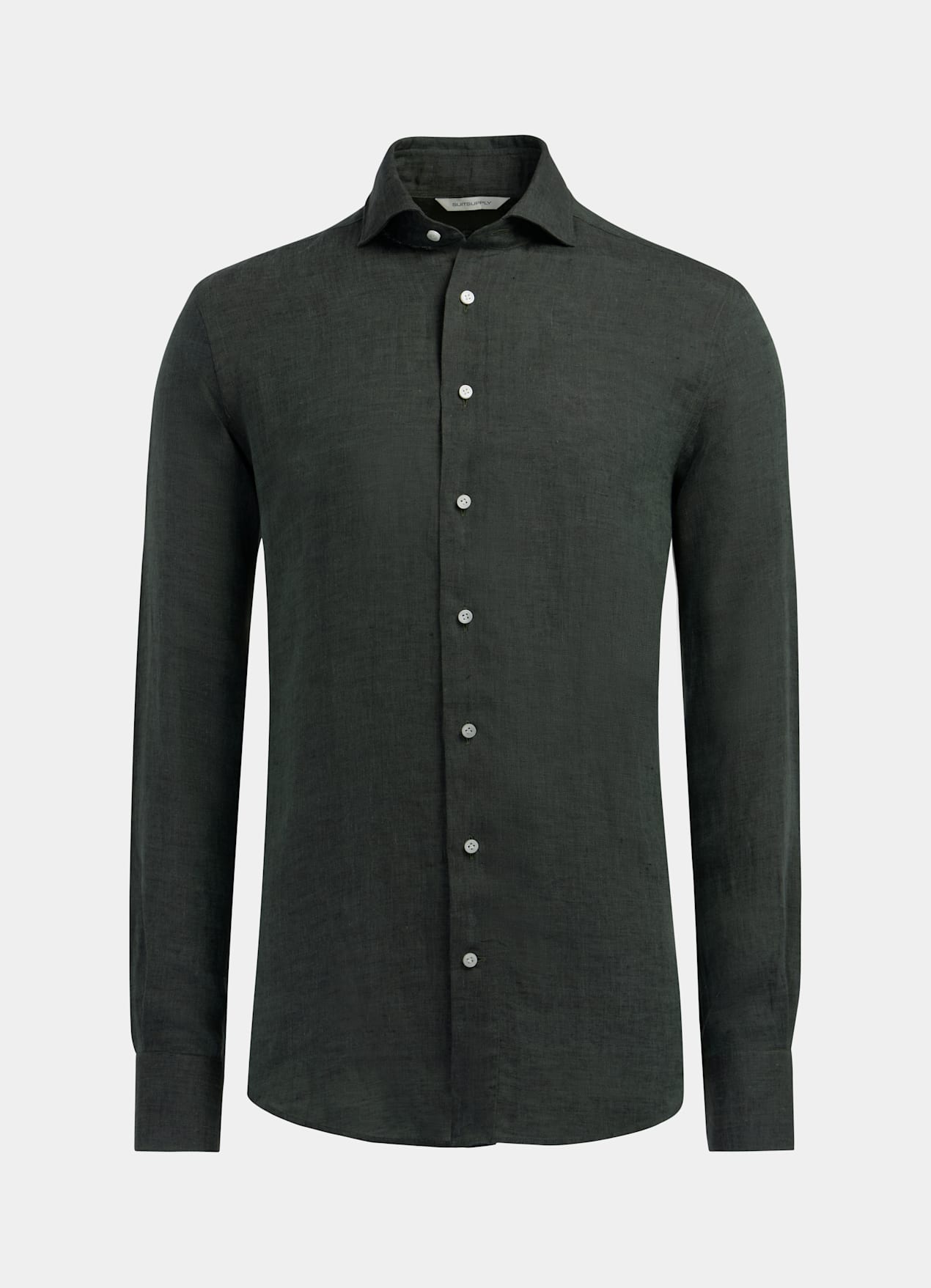 Chemise coupe ajustée vert foncé