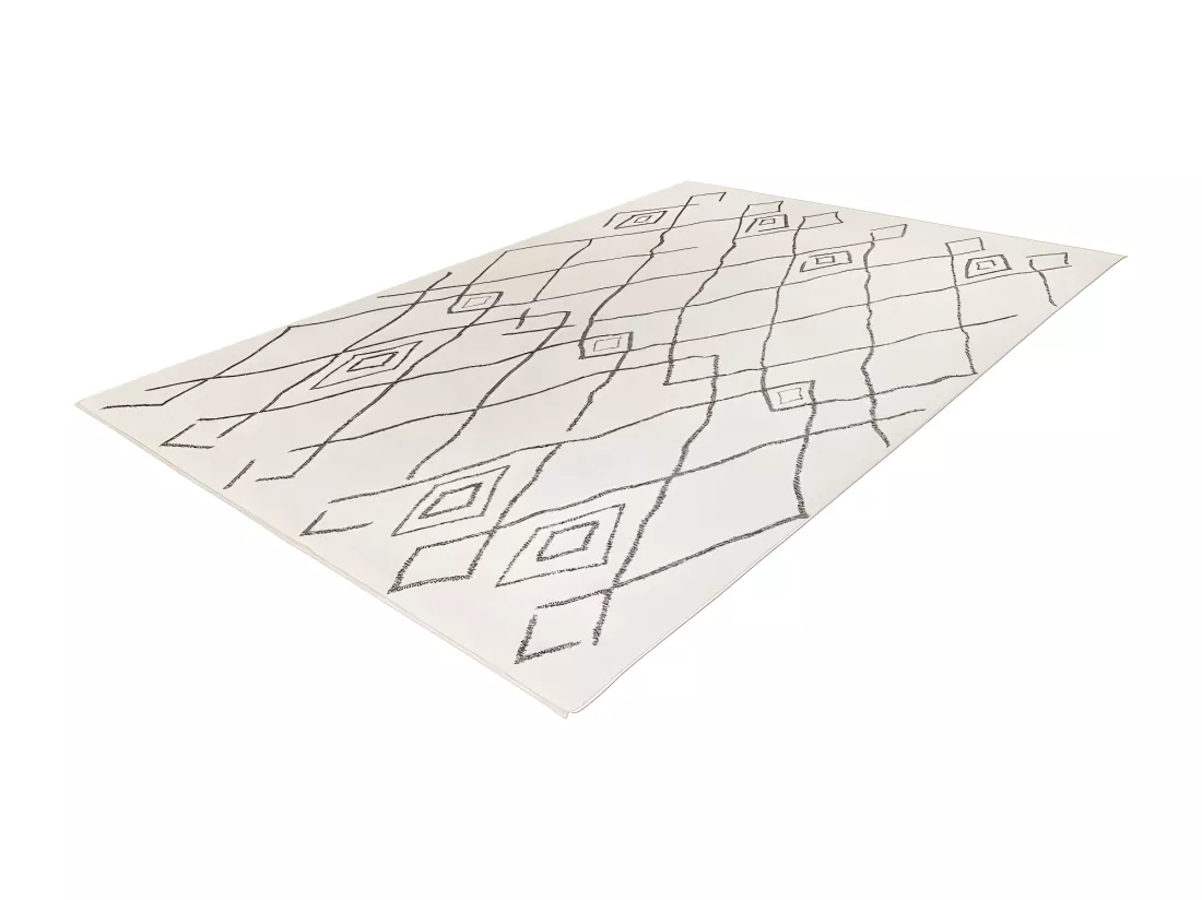 Tapis 150x80cm, design A205R coloris ivoire - Confort et élégance pour votre intérieur