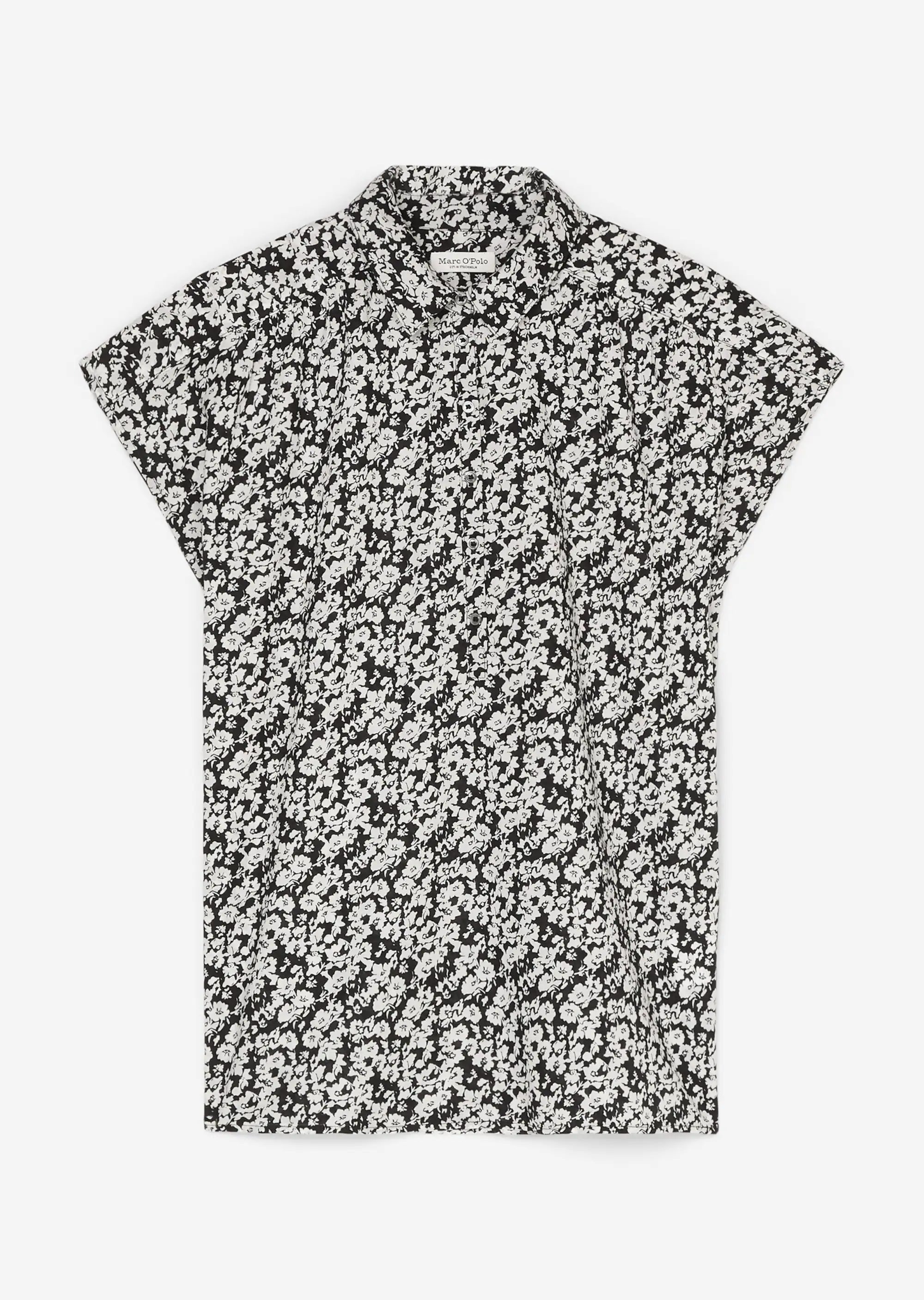 Kurzarm-Bluse regularaus Silky-Touch-Baumwolle