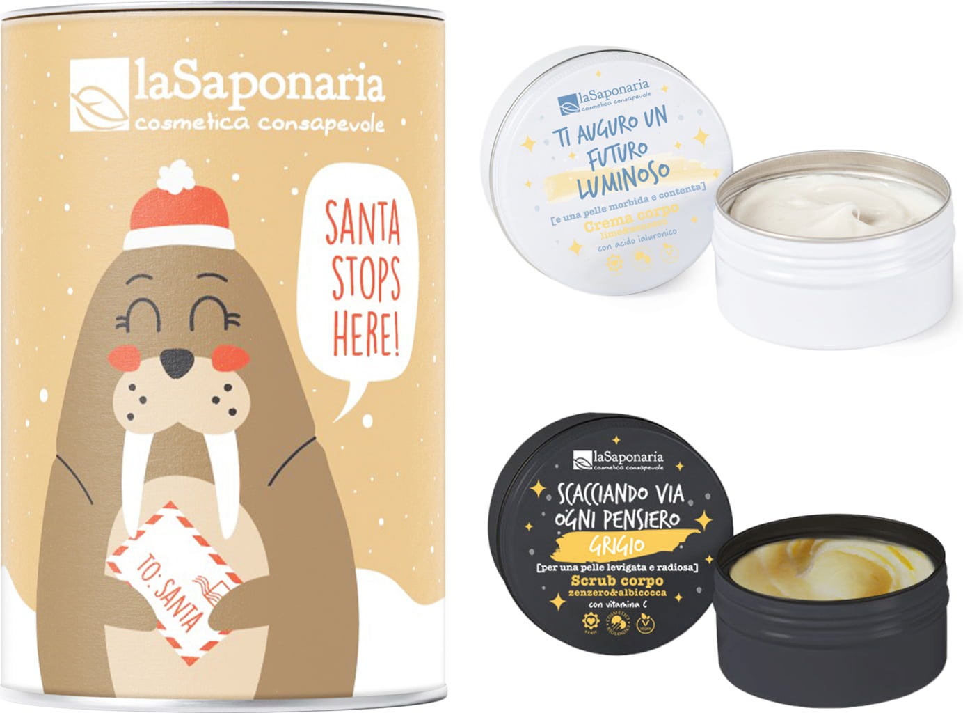 La Saponaria  Geschenkset Spardose Walross