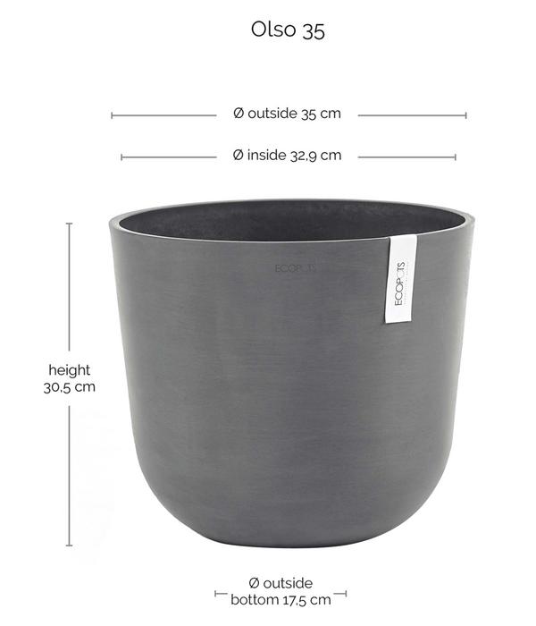 Ecopots Kunststoff-Topf Oslo, rund