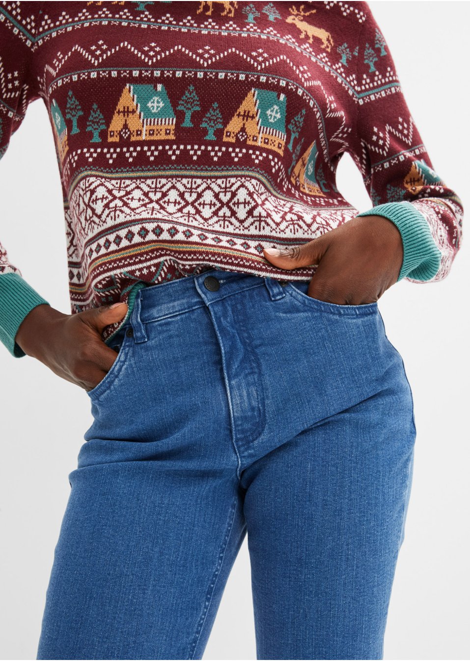 Jean extensible avec base à cru, Straight
