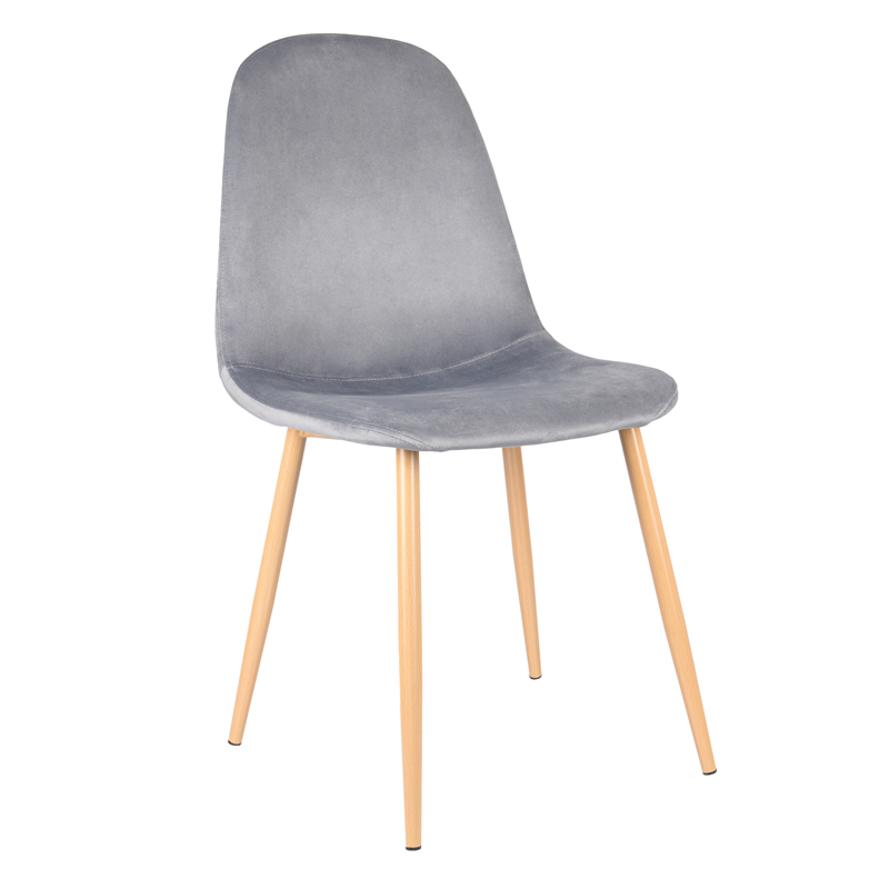 Chaise velours 'Elya' gris anthracite