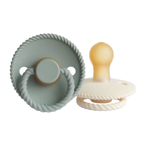 Frigg Rope Fopspeen - Rond - 2 Stuks - 0-6 Mnd - Cream/Sage