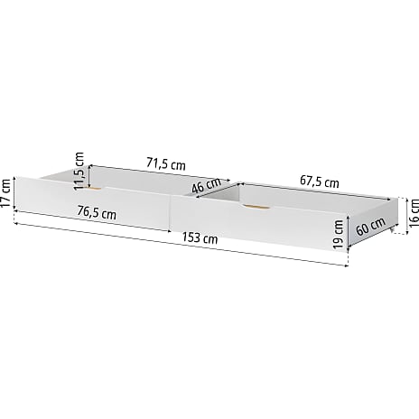 Hoppekids skuffesæt til 70x160 cm senge - Lilla
