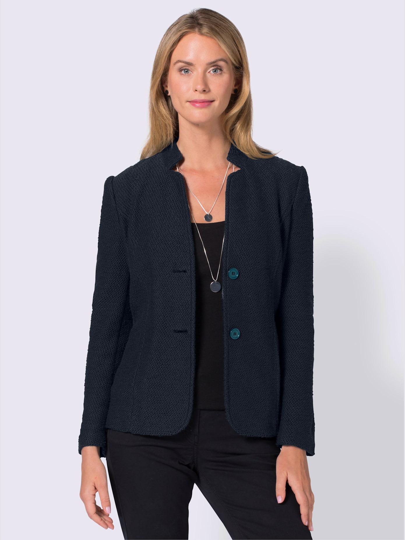 Blazer doux au col montant