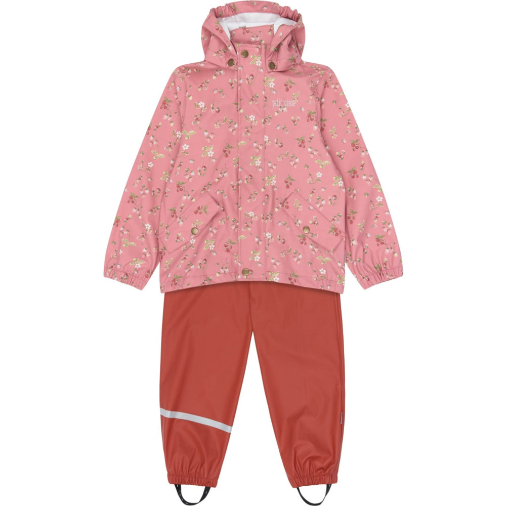 Køb Petit Piao Dusty Rose Strawberry AOP PPDai Regntøj Sæt