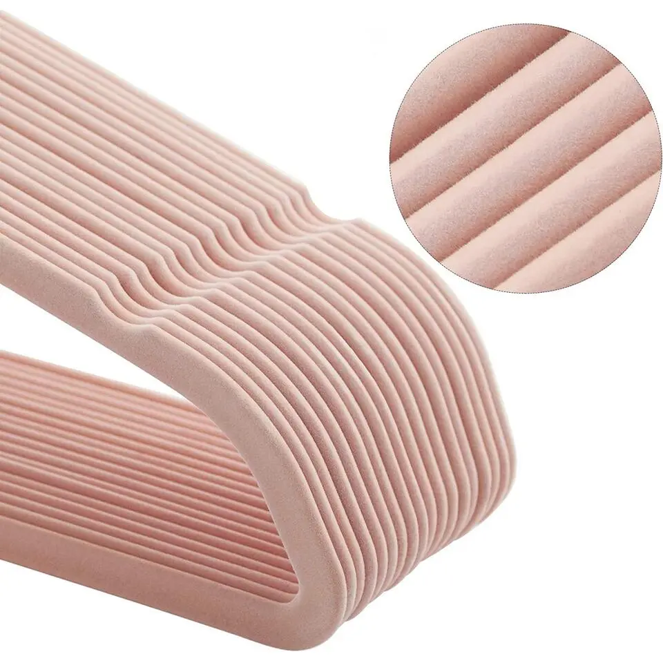 ACAZA Antislip kledinghangers - plooibaar - roterende haak - 30 stuks - roze