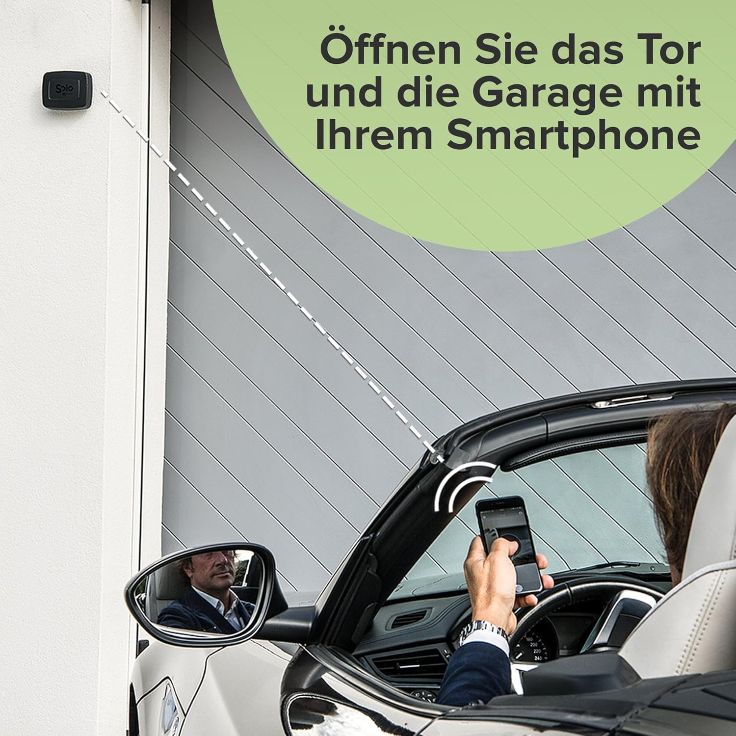 1Control 2ª GEN, Drahtloser Bluetooth Toröffner, Garagentoröffner für Mobiltelefon zum Öffnen von Toren und Garagen mit Fernbedienung, x 4 Tore und bis zu 10 Benutzer, Schwarz, Made in Italy