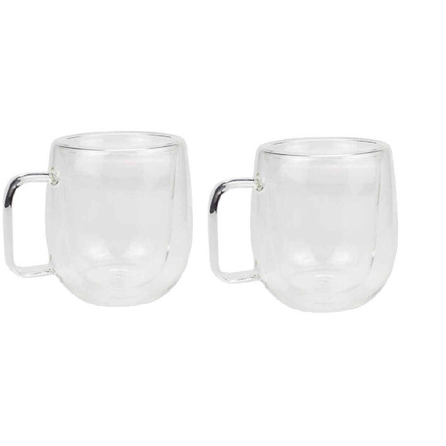 2er Set Doppelwandiges Thermoglas mit Henkel Teetassen Doppelwand
