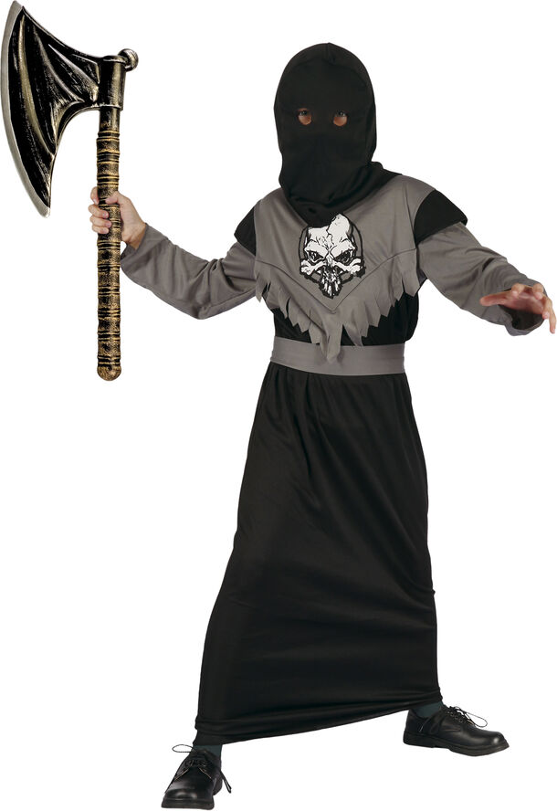 RIO Skull warrior Krigerdragt med bælte og hætte str. 140