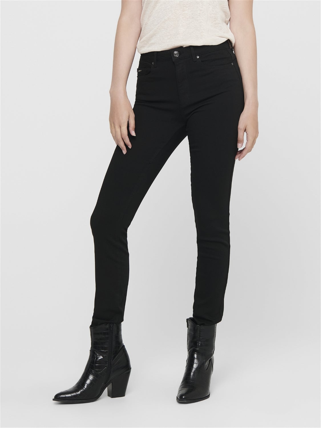 ONLFOREVER Hohe Taille Skinny Fit Jeans Black Denim