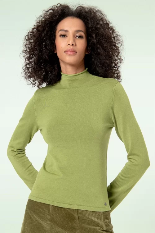 Surkana Mel perkins halslijn jumper in peergroen