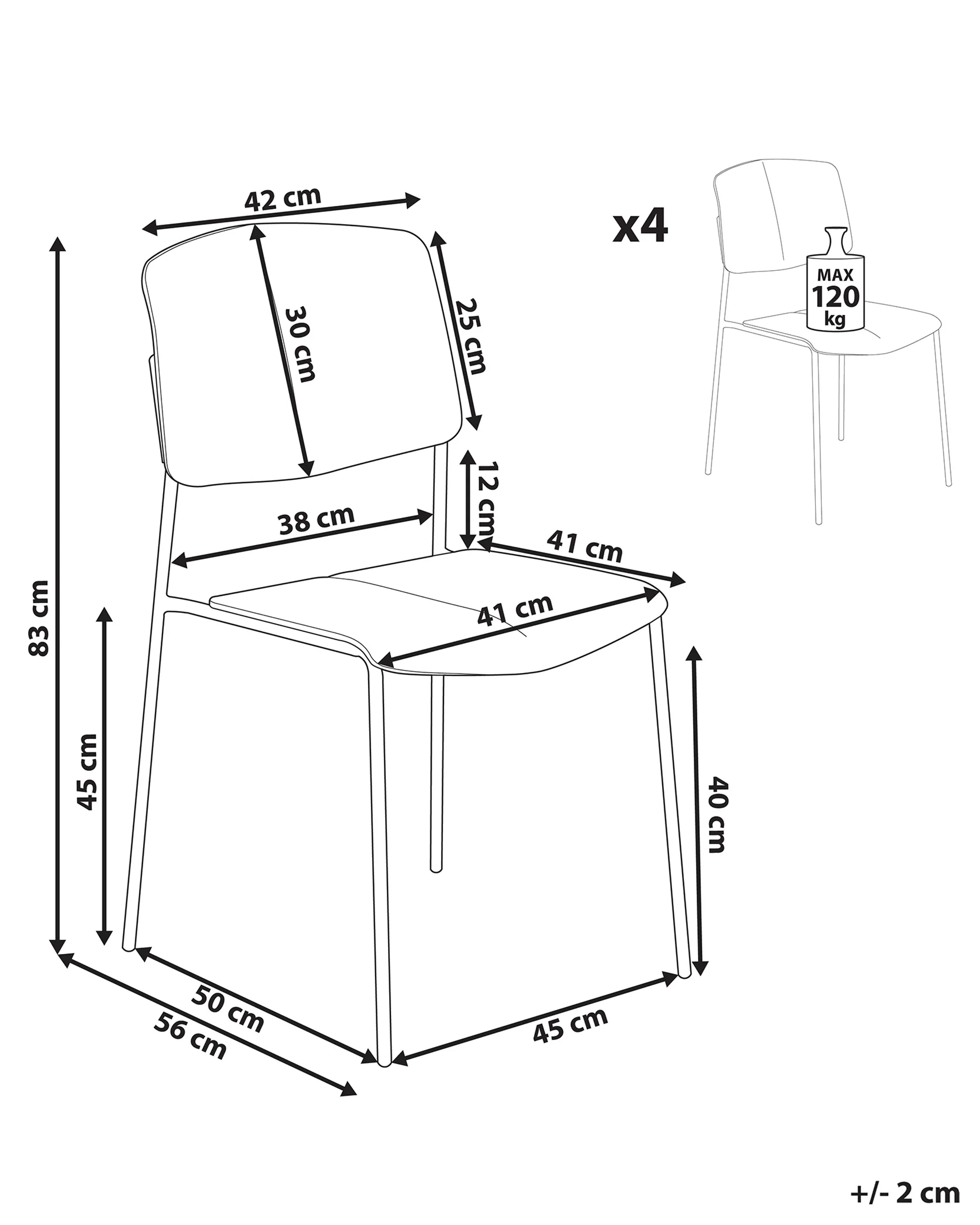 Set van 4 eetkamerstoelen ASTORIA Beige