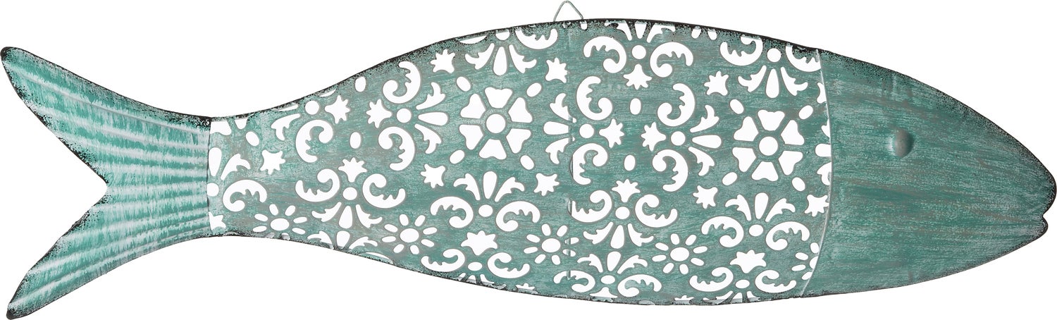Intratuin tuinwanddecoratie vis Sina blauw 45,5 x 3 x 12,5 cm