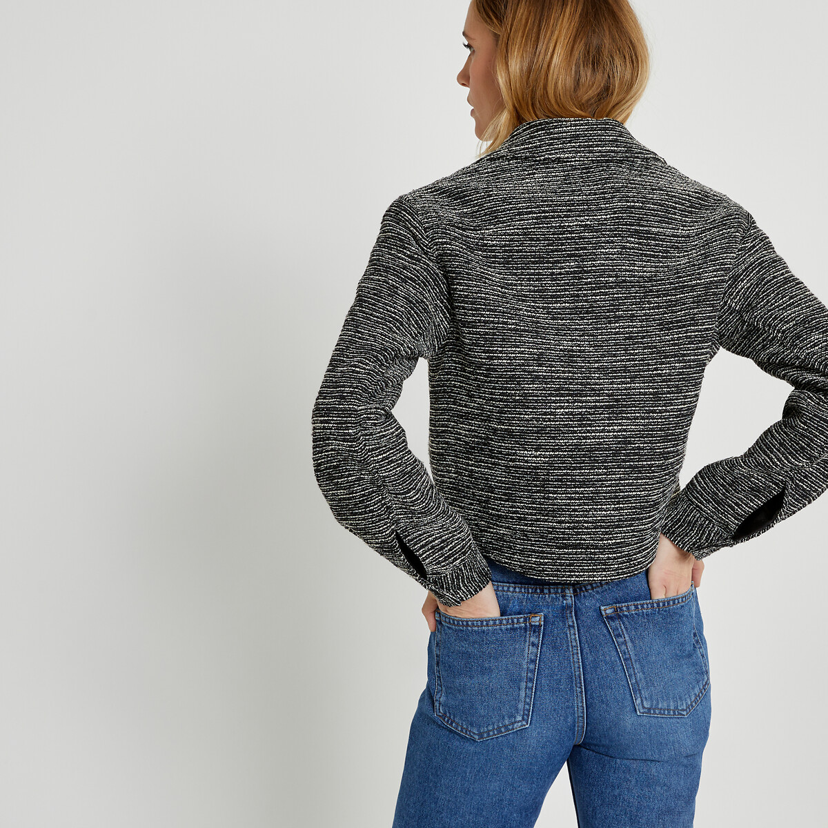 COLEÇÕES LA REDOUTE<br>Jaqueta de tweed com fechamento por botões