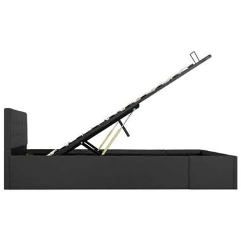 vidaXL - Bed met opbergruimte - Hydraulische - Donkergrijs - Stof - 140x200 cm