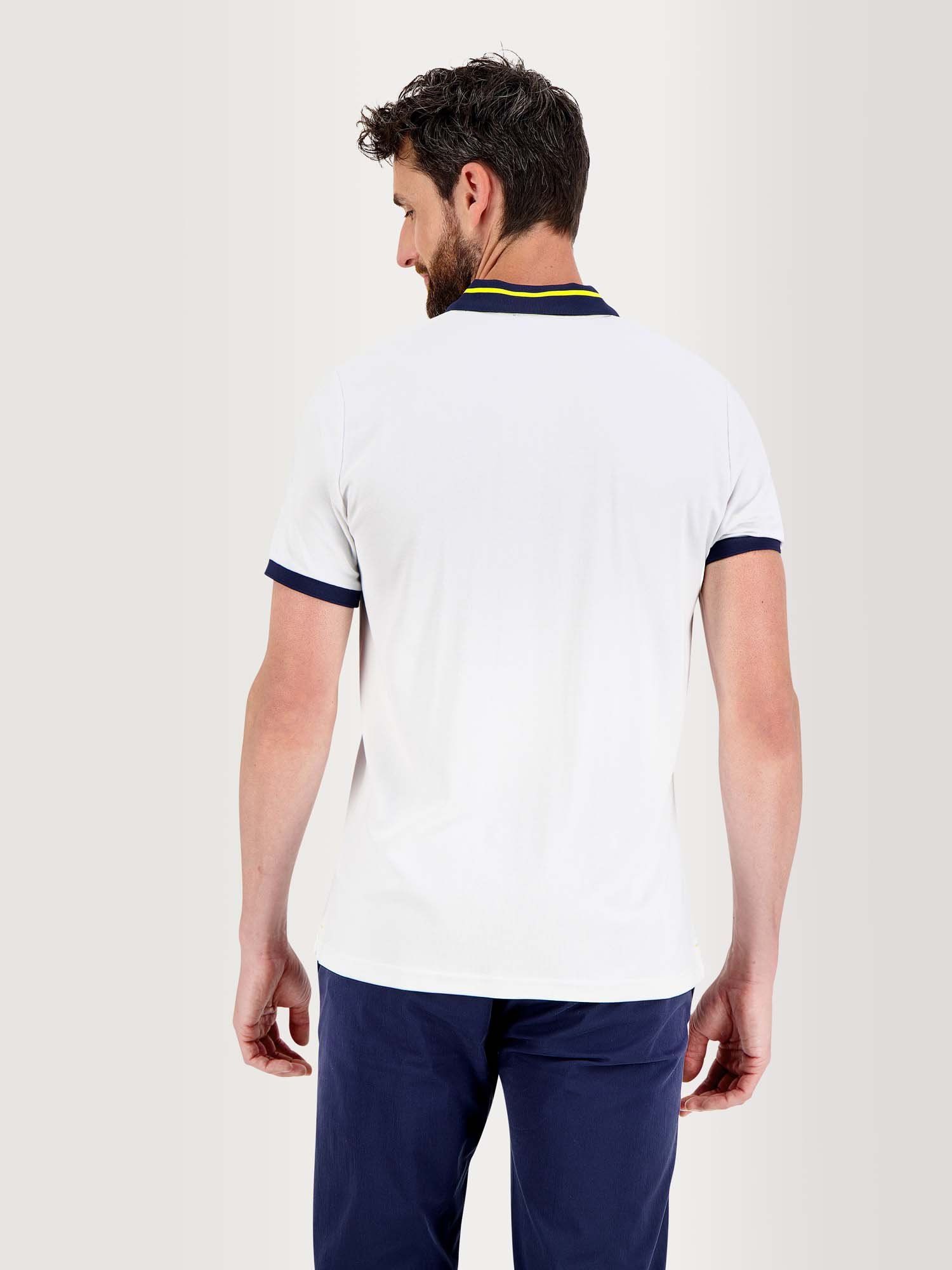 Polo Homme Manches Courtes Jersey Coton Blanc