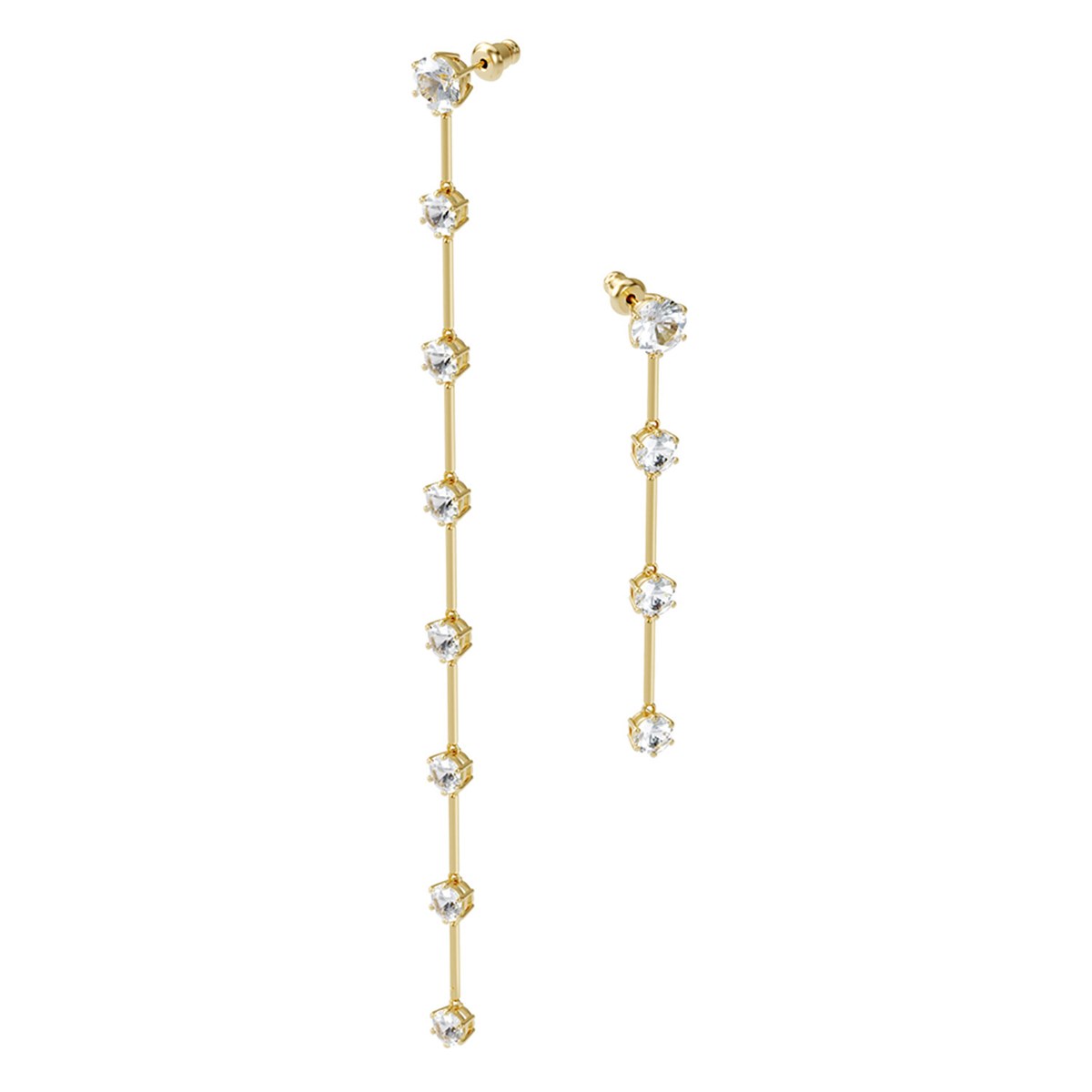 Boucles d'oreilles Swarovski asymetriques Constellaton or jaune