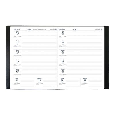 Quo Vadis Le Professeur Impala - Agenda - semainier - agrafé - 210 x 270 mm - papier blanc - noir - vinyle
