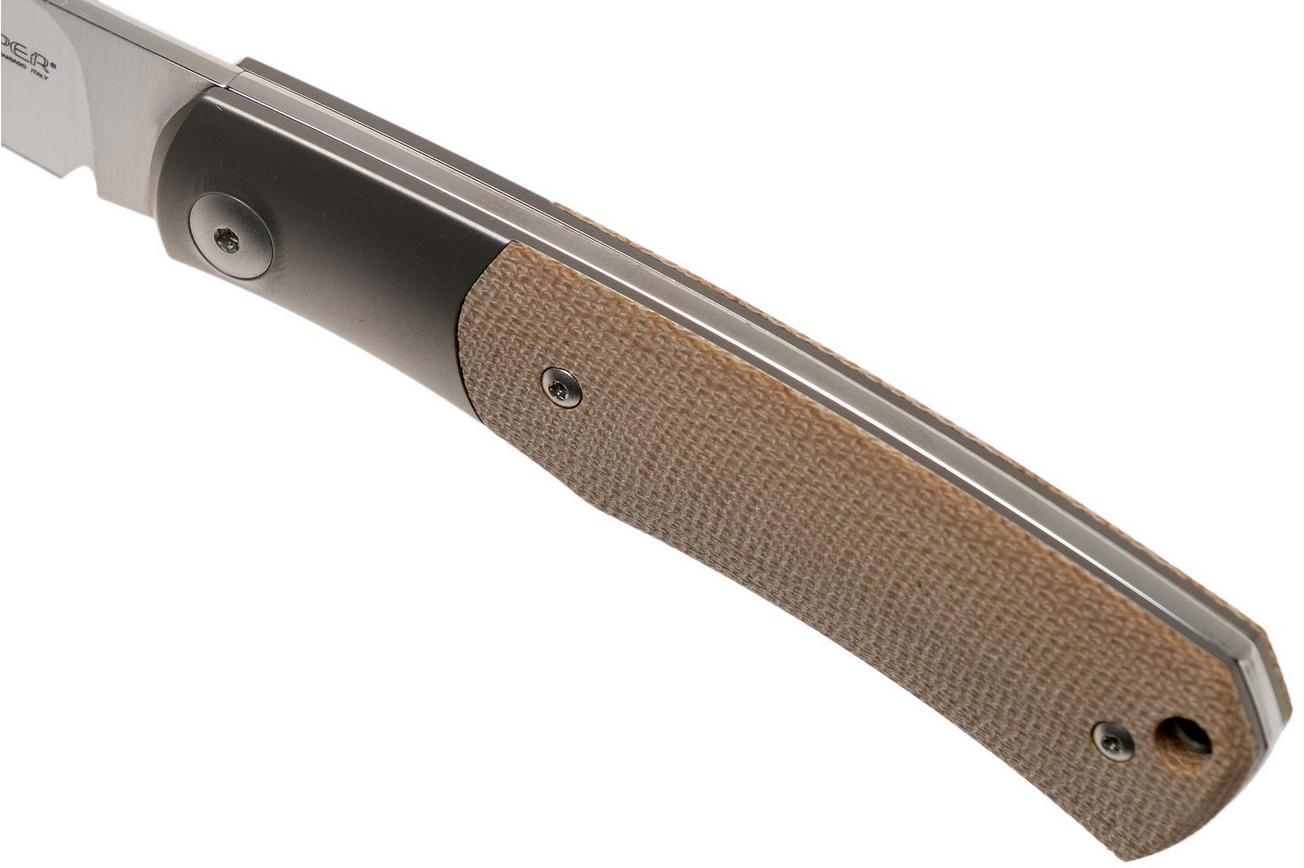 Viper Hug V5992CN Natural Canvas Micarta zakmes, Sacha Thiel design