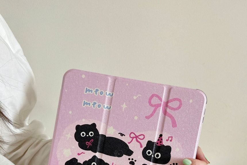 Vachie - Kat gespiegeld iPad-hoesje